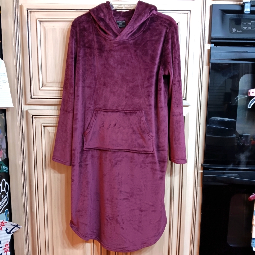 321 Heat Purple Fleece Hooded Lounge Dress - Size‎ S/M